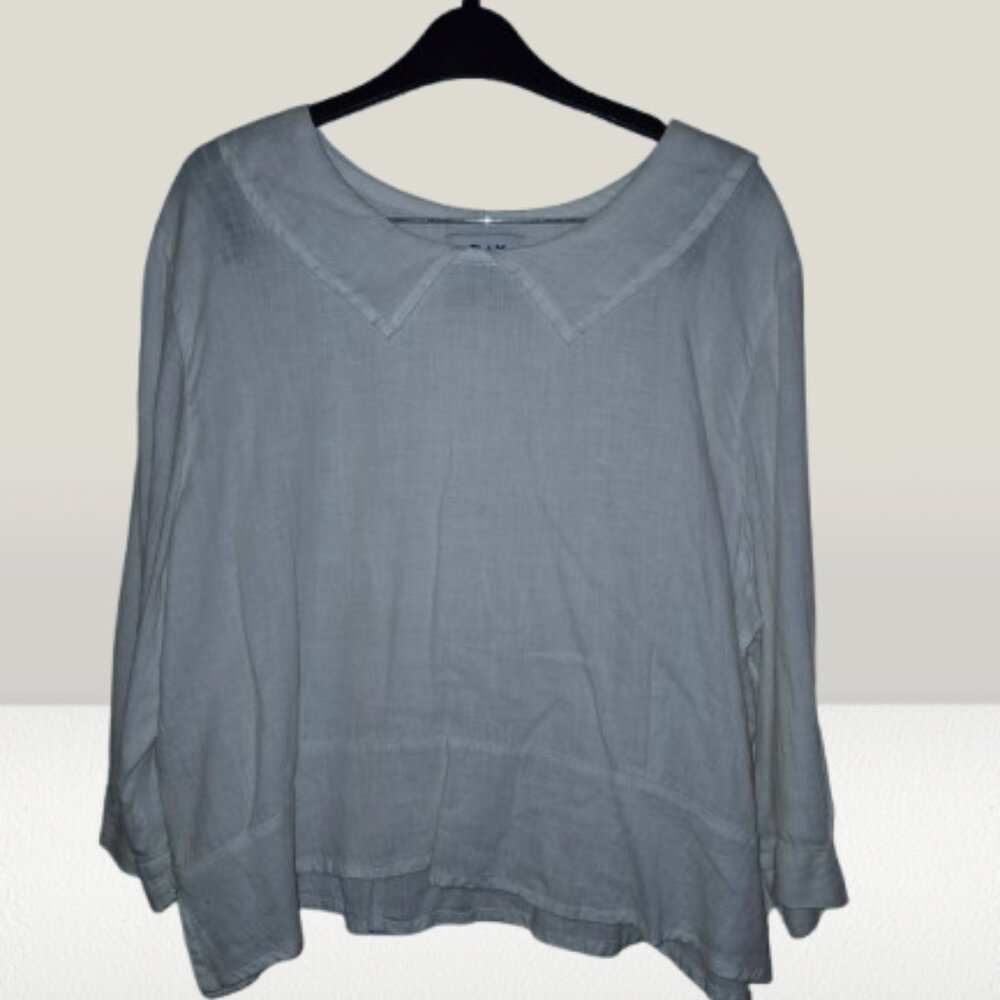 Vintage - 🌼White FLAX Blouse Size Medium Sailor Collar